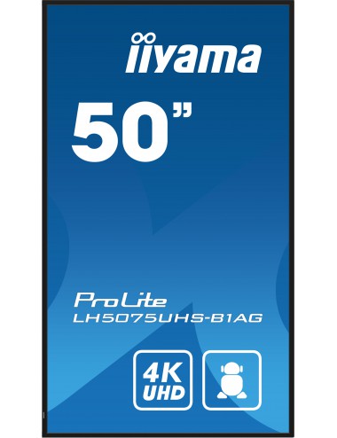 iiyama ProLite Pantalla plana para señalización digital 125,7 cm (49.5") LCD Wifi 500 cd m² 4K Ultra HD Negro Procesador