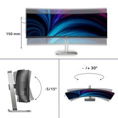 Philips 5000 series 49B2U5900C 00 écran plat de PC 124 cm (48.8") 5120 x 1440 pixels Dual QHD LCD Noir