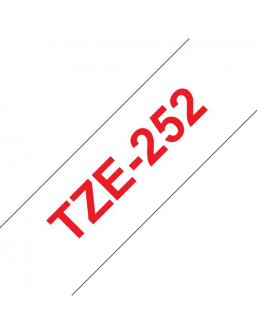Brother TZE-252 ruban d'étiquette Rouge sur blanc
