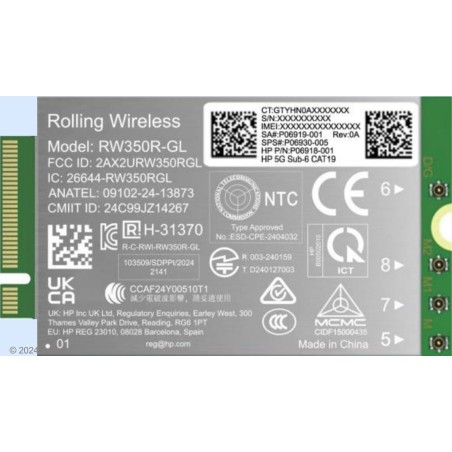HP 5G Sub-6 WWAN carte et adaptateur d'interfaces Interne