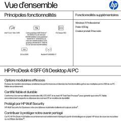 HP ProDesk 4 SFF G1i Desktop AI PC Intel Core Ultra 7 265 32 Go DDR5-SDRAM 1 To SSD Windows 11 Pro Noir