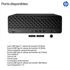 HP ProDesk 4 SFF G1i Desktop AI PC Intel Core Ultra 7 265 32 Go DDR5-SDRAM 1 To SSD Windows 11 Pro Noir