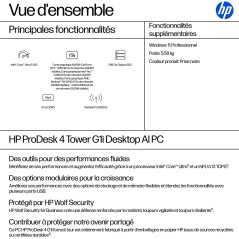 HP ProDesk 4 Tower G1i Desktop AI PC Intel Core Ultra 5 225 8 Go DDR5-SDRAM 256 Go SSD Windows 11 Pro Noir