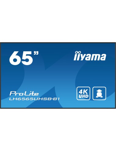 iiyama LH6565UHSB-B1 pantalla de señalización Diseño de quiosco 163,8 cm (64.5") LED Wifi 800 cd m² 4K Ultra HD Negro