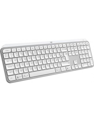 Logitech MX Keys S teclado Universal RF Wireless + Bluetooth AZERTY Francés Aluminio, Blanco