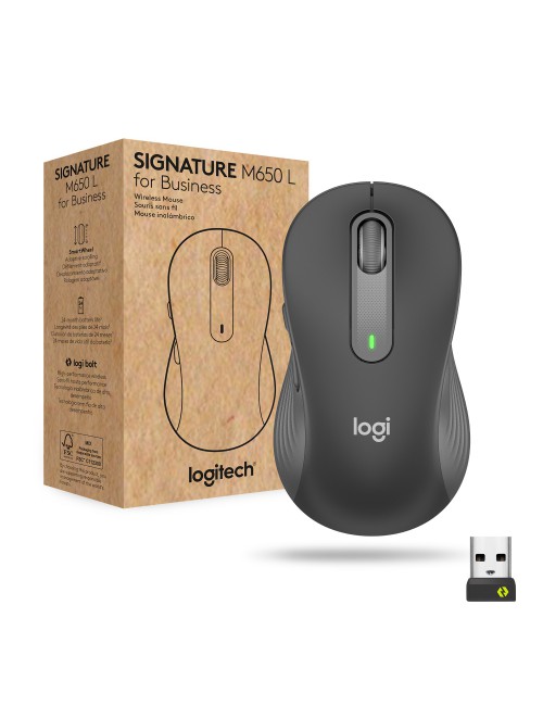 Logitech Signature M650 for Business ratón Oficina mano derecha RF Wireless + Bluetooth Óptico 4000 DPI