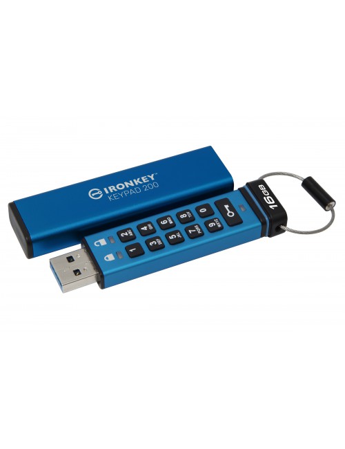 Kingston Technology IronKey Keypad 200 unidad flash USB 16 GB USB tipo A 3.2 Gen 1 (3.1 Gen 1) Azul