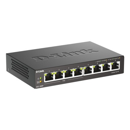 D-Link DGS-1008P/E commutateur réseau Non-géré L2 Gigabit Ethernet (10/100/1000) Connexion Ethernet, supportant l'alimentation