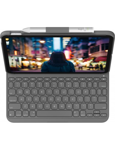 Logitech Slim Folio AZERTY Francés Bluetooth Gris