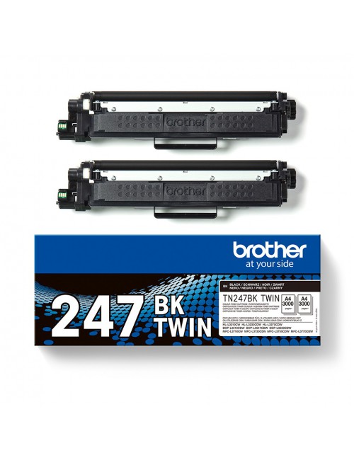 Brother TN-247BKTWIN cartucho de tóner 2 pieza(s) Original Negro