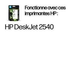 HP 301 pack de 2 cartouches d'encre noir/trois couleurs authentiques