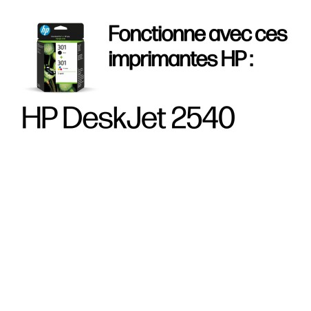 HP 301 pack de 2 cartouches d'encre noir/trois couleurs authentiques