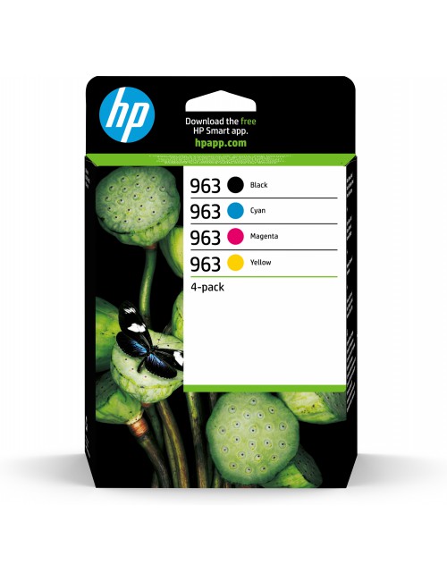 HP 963 Pack de 4 cartouches d'encre Noir Cyan Magenta Jaune authentiques