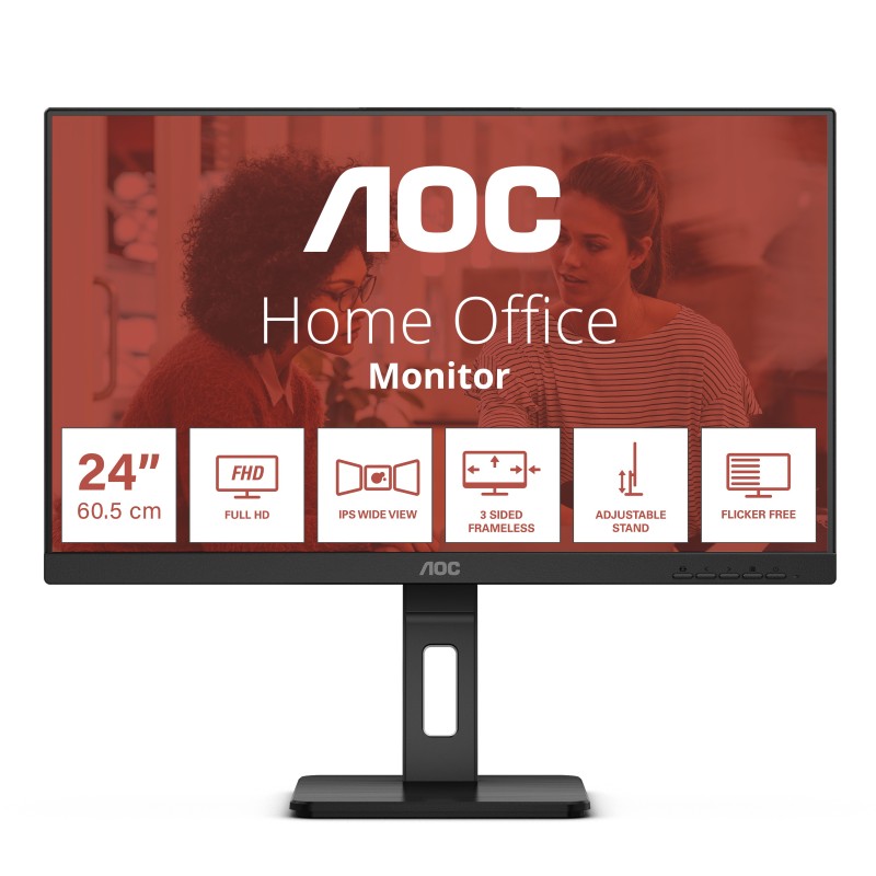 AOC E3 24E3QAF écran plat de PC 60,5 cm (23.8") 1920 x 1080 pixels Full HD LCD Noir AOC E3 24E3QAF écran plat de PC 60,5 cm (23.8") 1920 x 1080 pixels Full HD LCD Noir