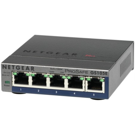 NETGEAR GS105E-200PES commutateur réseau Géré L2/L3 Gigabit Ethernet (10/100/1000) Gris