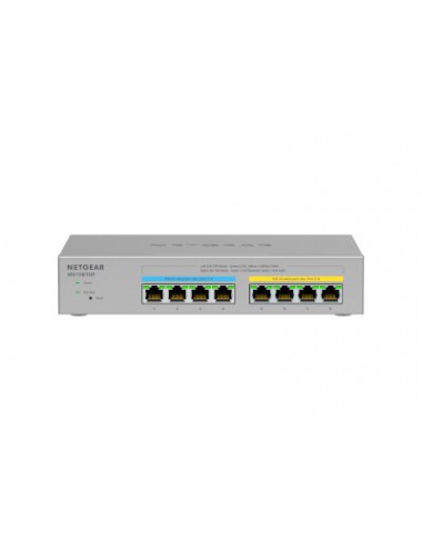 NETGEAR MS108TUP Non-géré L2 2.5G Ethernet (100 1000 2500) Connexion Ethernet, supportant l'alimentation via ce port (PoE) Gris