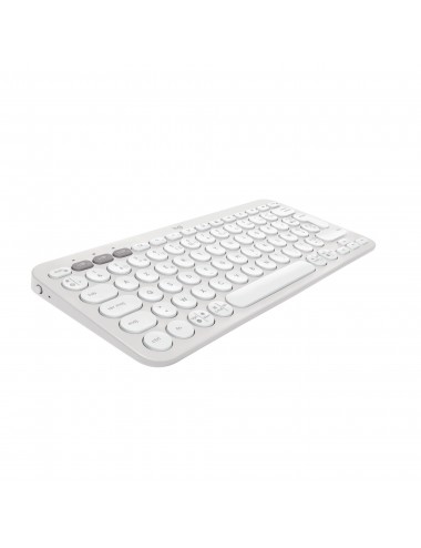 Logitech Pebble Keys 2 K380s teclado Universal RF Wireless + Bluetooth AZERTY Francés Blanco