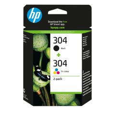 HP Pack de 2 cartouches authentiques d'encre noire trois couleurs 304