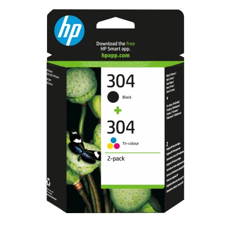 HP Pack de 2 cartouches authentiques d'encre noire trois couleurs 304