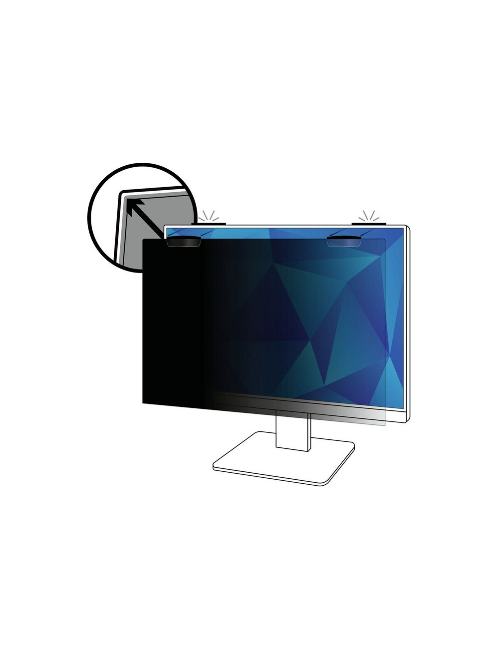 3M Filtre de confidentialité pour moniteur bord-à-bord 24 po, 16 9, PF240W9EM