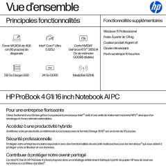 HP ProBook 4 G1i AI PC Intel Core Ultra 5 225U Ordinateur portable 40,6 cm (16") WUXGA 24 Go DDR5-SDRAM 512 Go SSD Wi-Fi 6E