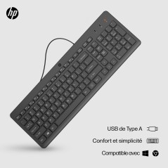 HP 150 WD KBD FR clavier Universel USB Noir