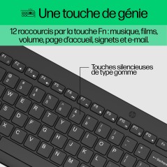 HP 330 Wls Mse and KB Combo FR clavier Souris incluse Universel RF sans fil Noir