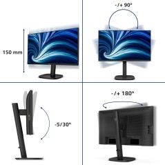 Philips 3000 series 24B2N3200J 00 écran plat de PC 60,5 cm (23.8") 1920 x 1080 pixels Full HD LCD Noir