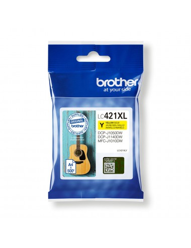 Brother LC-421XLY cartucho de tinta 1 pieza(s) Original Alto rendimiento (XL) Amarillo