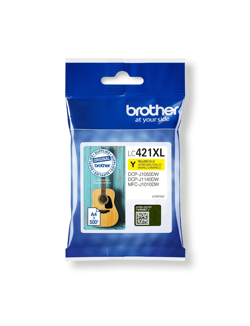 Brother LC-421XLY cartucho de tinta 1 pieza(s) Original Alto rendimiento (XL) Amarillo