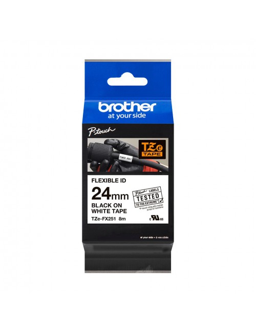 Brother TZE-FX251 nastro per etichettatrice Nero su bianco