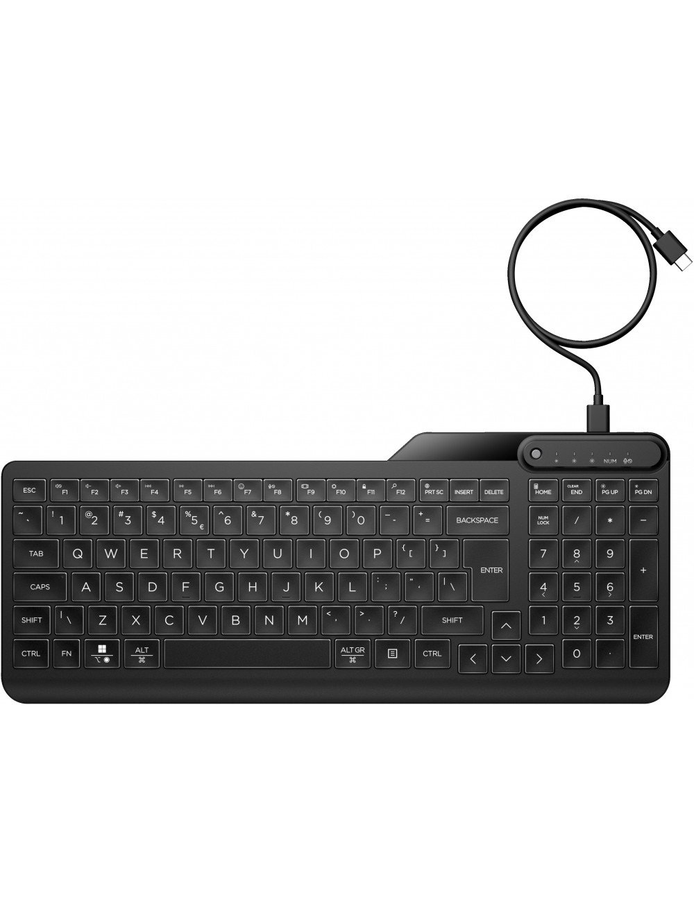 HP 405 Multi-Device Backlit Wired Keyboard