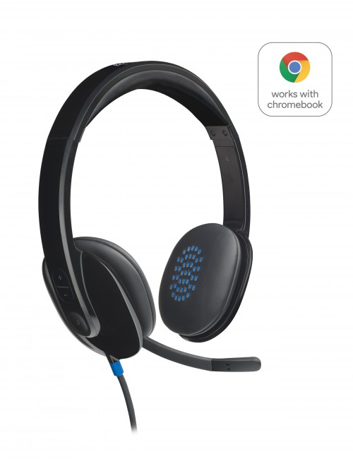 Logitech H540 USB Computer Headset Avec un son haute définition et des commandes sur l'oreillette