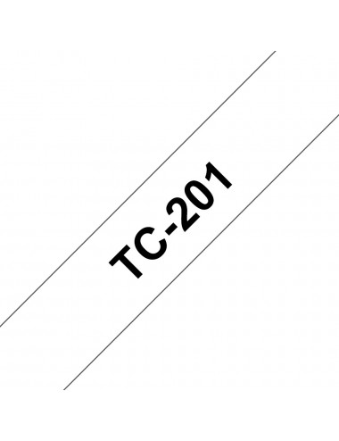Brother TC-201 cinta para impresora de etiquetas Negro sobre blanco