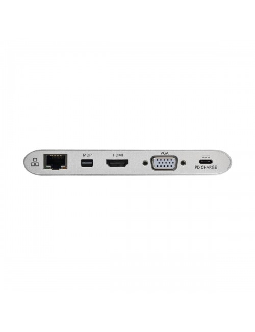 Tripp Lite U442-DOCK1 Estación de Conexión USB C, doble Pantalla - 4K HDMI mDP, VGA, USB 3.2 Gen 1, Hub USB A y USB C, GbE,