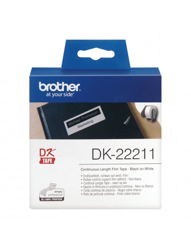 Brother DK-22211 cinta para impresora de etiquetas Negro sobre blanco