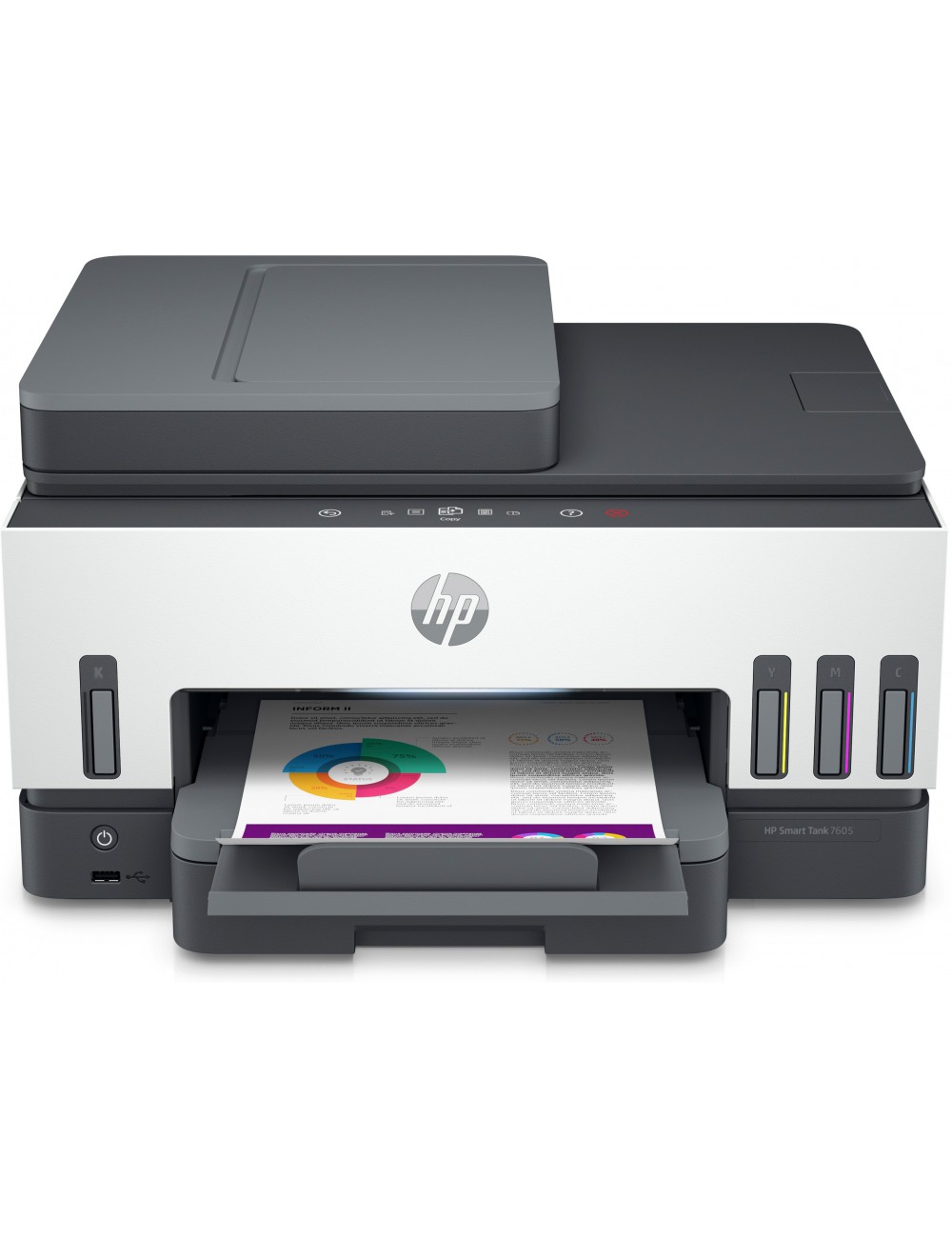 HP Smart Tank 7605 Inalámbrico All-in-One Color Impresora, Two-sided printing Copier, Scanner