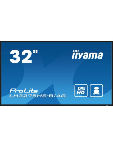iiyama LH3275HS-B1AG affichage de messages Écran plat de signalisation numérique 81,3 cm (32") LCD Wifi 500 cd m² Full HD Noir