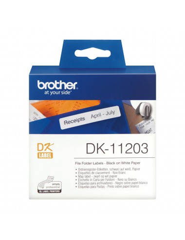 Brother DK-11203 cinta para impresora de etiquetas Negro sobre blanco