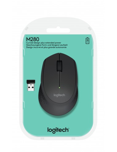 Logitech M280 ratón Oficina mano derecha RF inalámbrico Óptico 1000 DPI