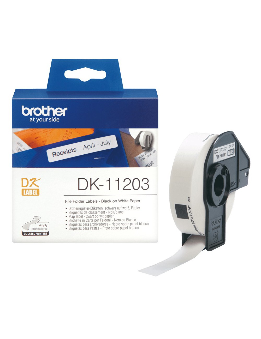 Brother DK-11203 nastro per etichettatrice Nero su bianco