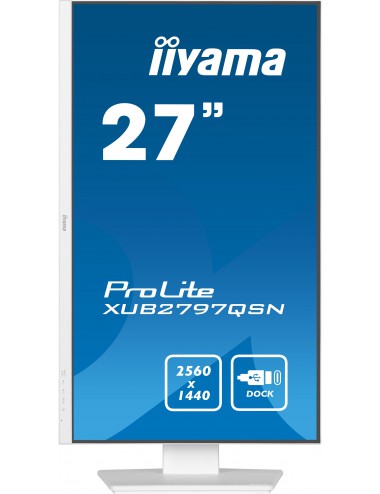 iiyama ProLite XUB2797QSN-W1 écran plat de PC 68,6 cm (27") 2560 x 1440 pixels Wide Quad HD LED Blanc