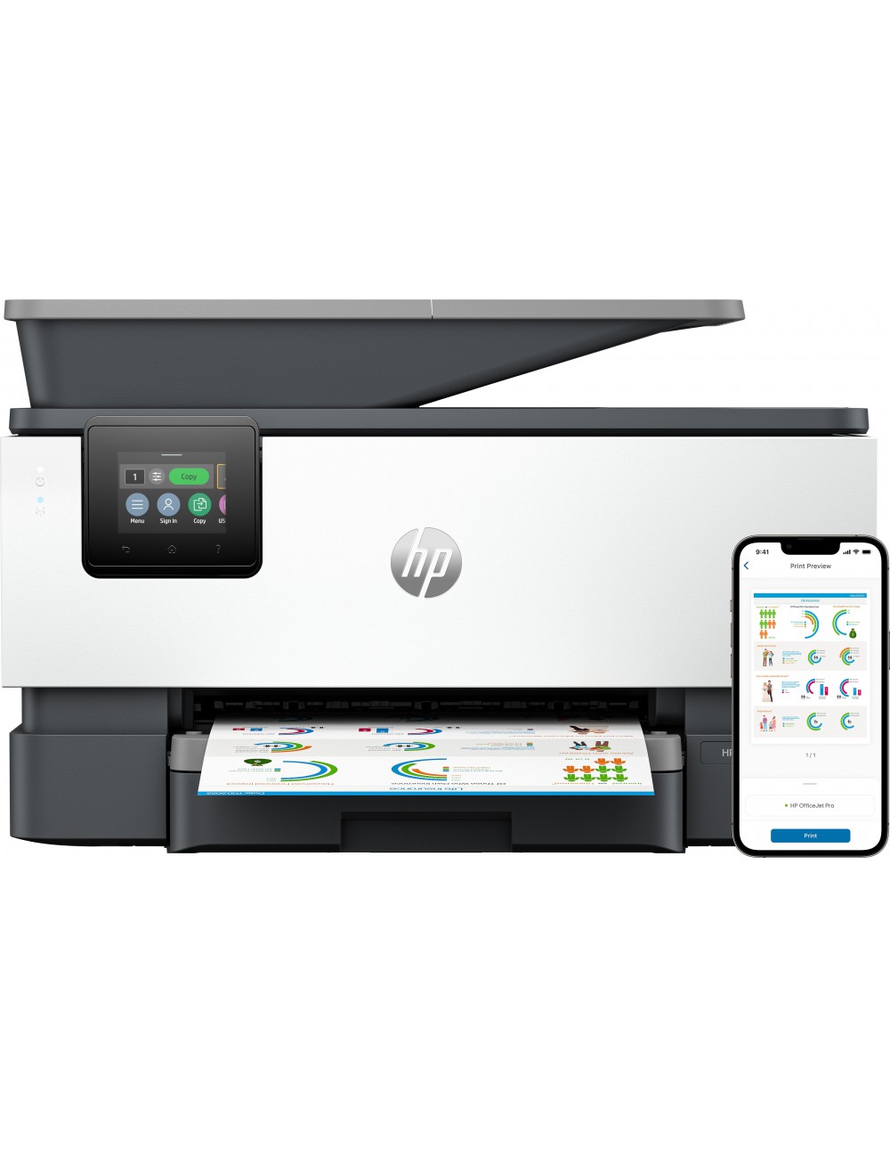 HP OfficeJet Pro 9120b Inalámbrico All-in-One Color Impresora, Impresión a doble cara Copiadora y escáner