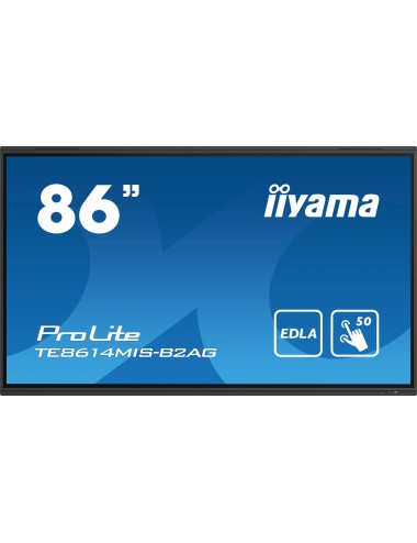 iiyama PROLITE TE8614MIS-B2AG Pannello piatto per segnaletica digitale 2,18 m (86") LCD Wi-Fi 435 cd m² 4K Ultra HD Nero Touch