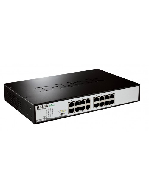 D-Link DGS-1016D E switch No administrado Negro, Metálico