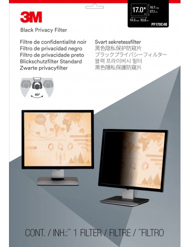 3M Filtro privacidad 17 pulg monitor, 5 4, PF170C4B