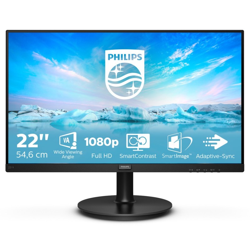 Philips V Line 221V8A/00 écran plat de PC 54,6 cm (21.5") 1920 x 1080 pixels Full HD LED Noir Philips V Line 221V8A/00 écran plat de PC 54,6 cm (21.5") 1920 x 1080 pixels Full HD LED Noir