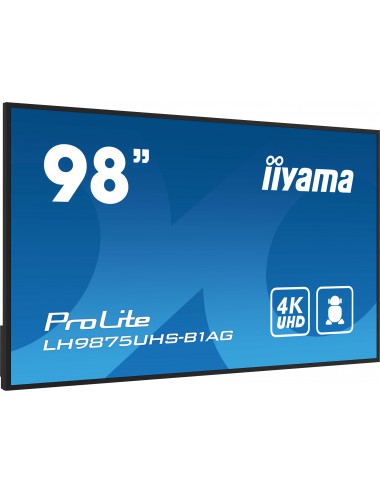 iiyama LH9875UHS-B1AG pantalla de señalización Pantalla plana para señalización digital 2,49 m (98") LED Wifi 500 cd m² 4K