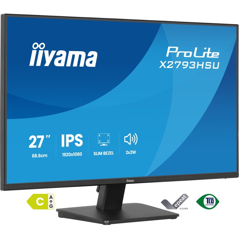 iiyama ProLite X2793HSU-B1 écran plat de PC 68,6 cm (27") 1920 x 1080 pixels Full HD LED Noir iiyama ProLite X2793HSU-B1 écran plat de PC 68,6 cm (27") 1920 x 1080 pixels Full HD LED Noir