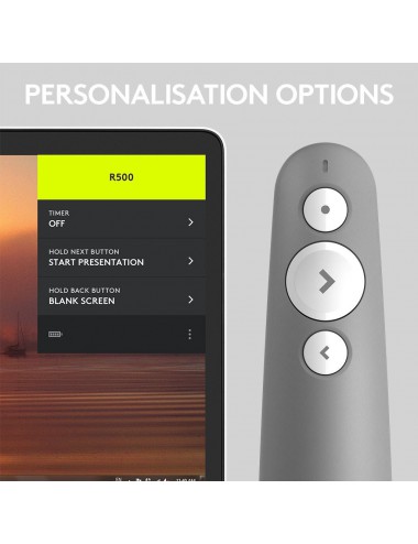 Logitech R500 télécommande Bluetooth RF Gris